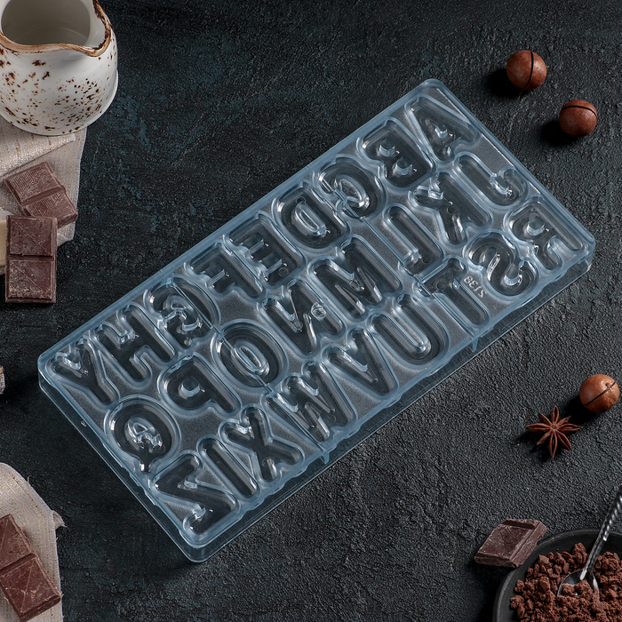 Шоколад пішіні 27,5×13,5"Ағылшын әріптері", 26 ұяшық 