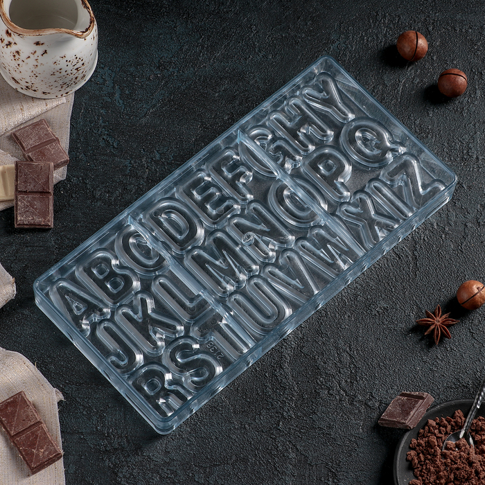 Шоколад пішіні 27,5×13,5"Ағылшын әріптері", 26 ұяшық 