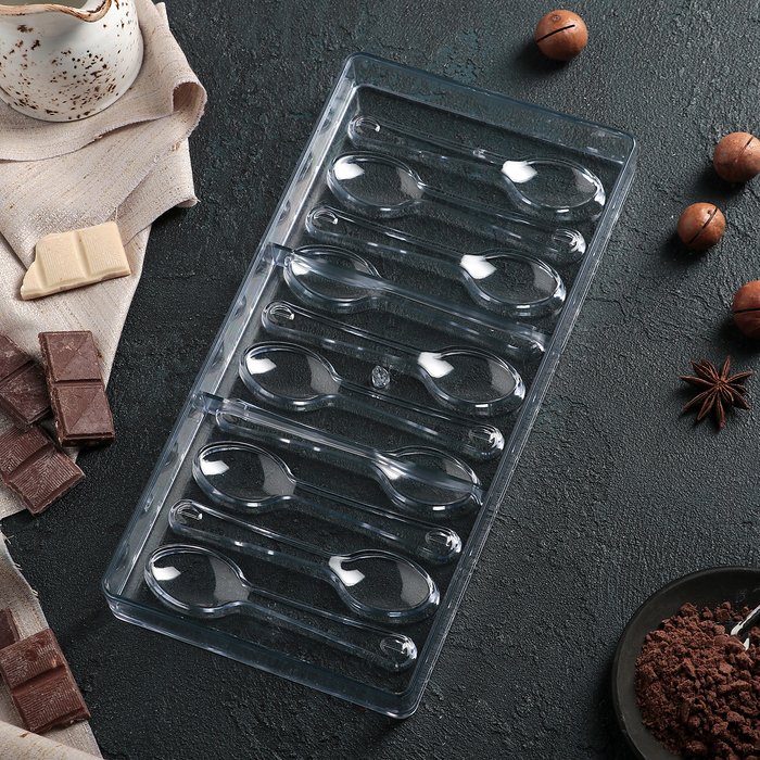 Форма для шоколада 27,5×13,5 см "Ложки", 10 ячеек 