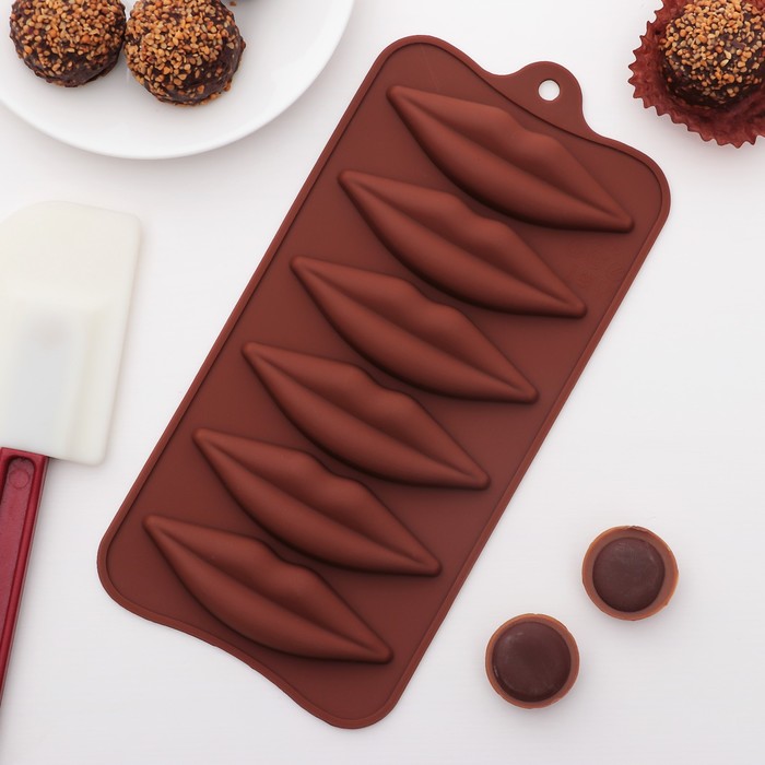 Форма для льда и шоколада 21,5х10,4х1,3 см "Губки", 6 ячеек 
