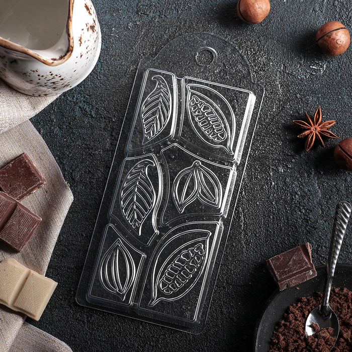 Форма для шоколада 7×15×1 см "Какао дольки" 