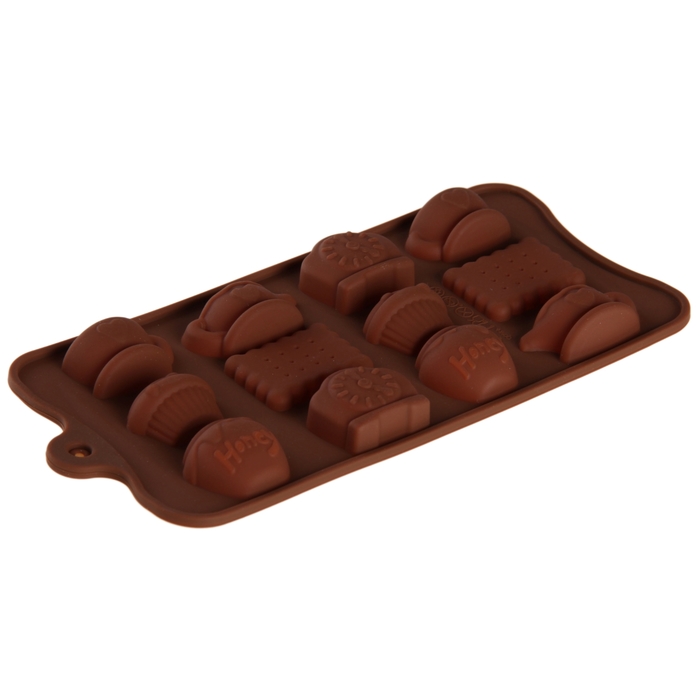 Форма для льда и шоколада 22,5х10,5х2 см "Чаепитие", 12 ячеек 