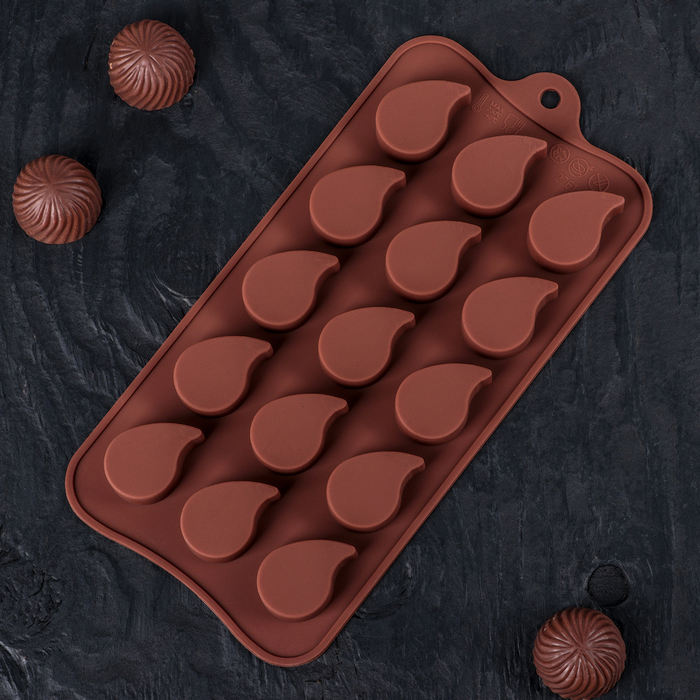 Форма для льда и шоколада "Капелька", 15 ячеек 