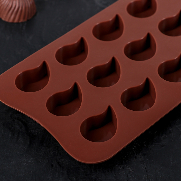 Форма для льда и шоколада "Капелька", 15 ячеек 