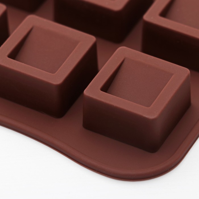 Форма для льда и шоколада "Кубики", 15 ячеек, цвета МИКС 