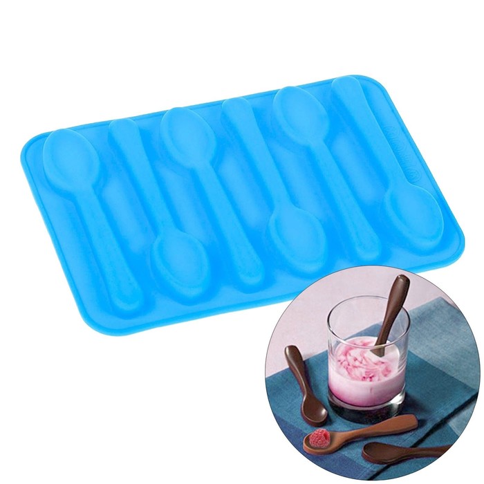 Форма для льда и шоколада, 6 ячеек "Ложечки", цвета МИКС 
