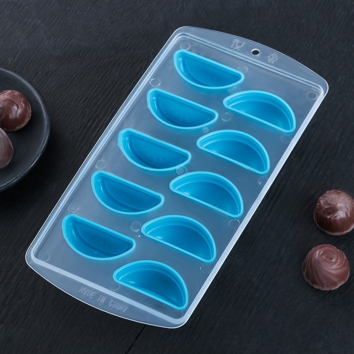 Форма для льда и шоколада "Дольки", 10 ячеек, цвета МИКС 