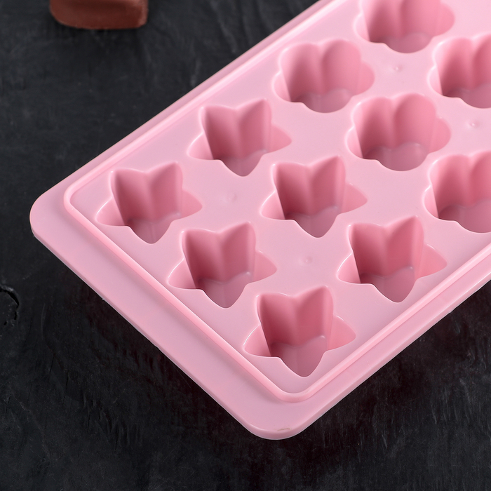 Форма для льда и шоколада 18 ячеек, 24,5х12х3 см, цвет МИКС 