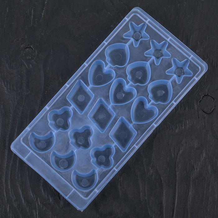 Форма для льда 22×11×2 см, 18 ячеек, цвет МИКС 