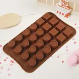 Форма для льда и шоколада "Коробка конфет", 24 ячейки, цвет шоколадный  - фото 4