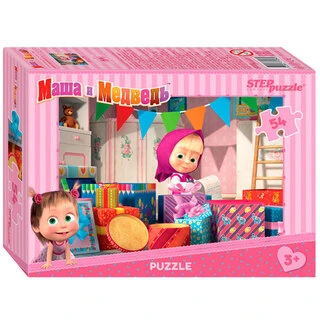 Пазл Step Puzzle Пазлы "Маша и медведь", сет. 54 эл.
