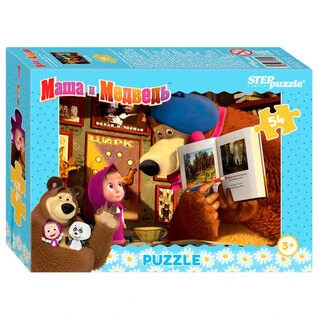 Пазл Step Puzzle Пазлы "Маша и медведь", сет. 54 эл.