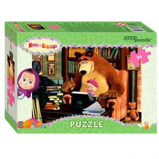 Пазл Step Puzzle Пазлы "Маша и медведь", сет. 54 эл.