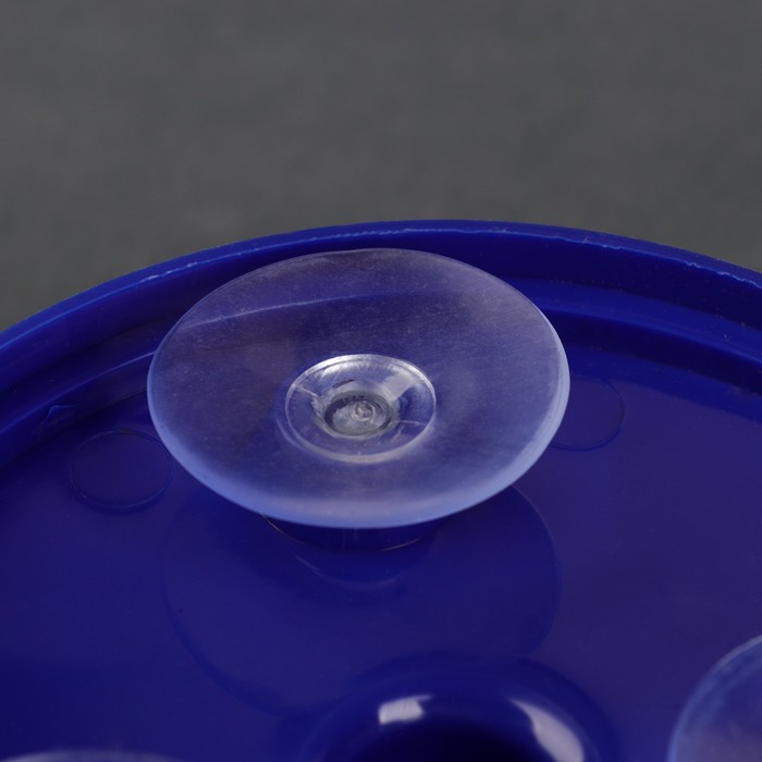 Контейнер для воротничков на присосках, d = 16 см, цвет синий 