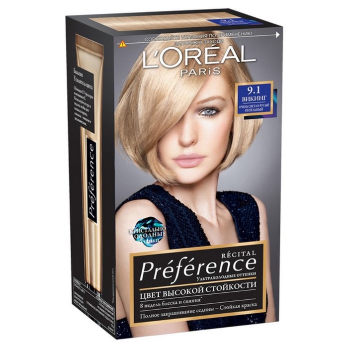 Краска для волос L'Oreal Recital Preference, тон 9.1, Викинг 