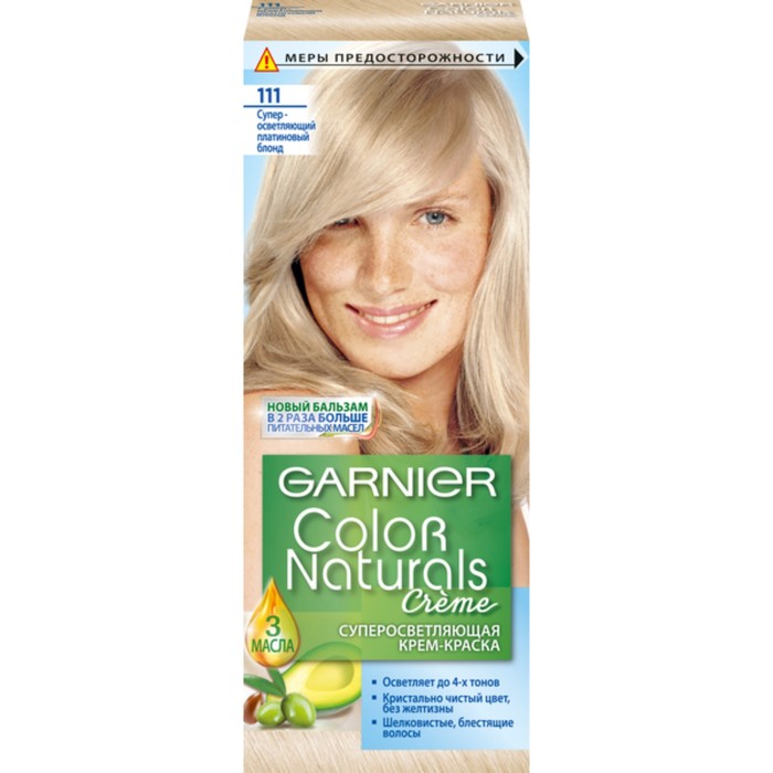 Краска для волос Garnier Color Naturals, тон 111, платиновый блонд 