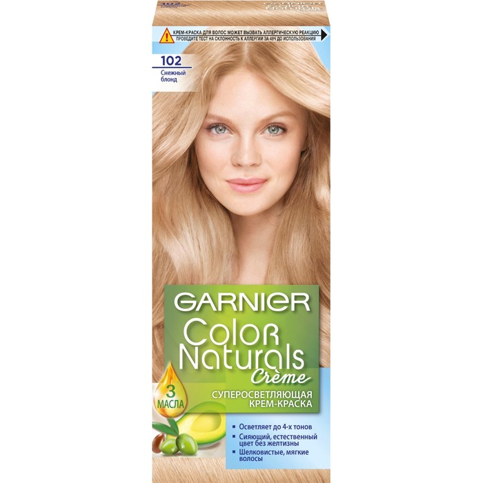 Краска для волос Garnier Color Naturals, тон 102, снежный блонд 