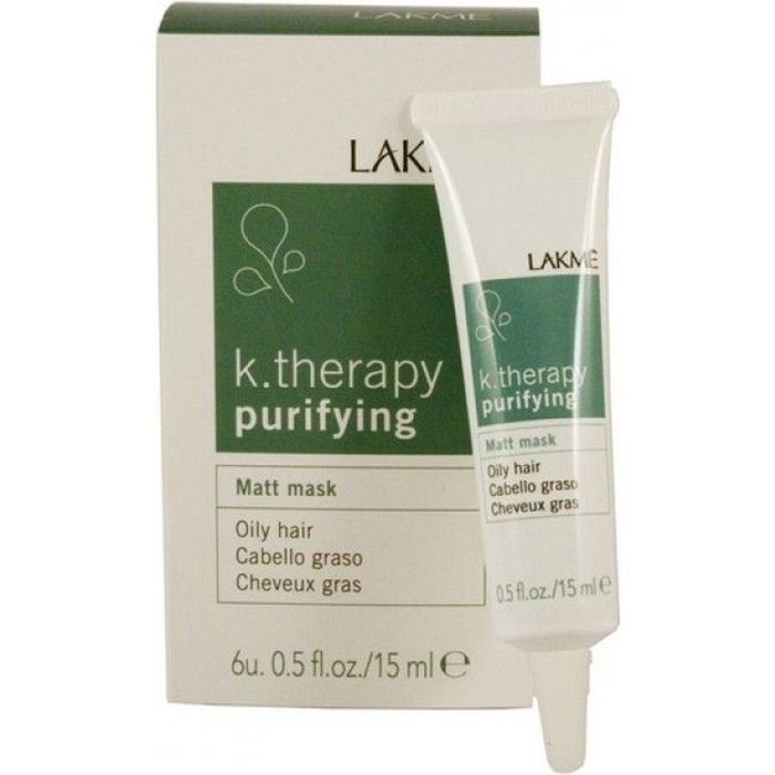 Маска для жирных волос с матирующим эффектом LAKME k.therapy purifying, 6 × 15 мл 