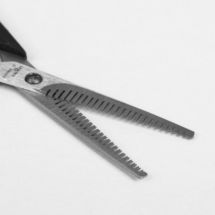 Ножницы парикмахерские филировочные, с упором, двусторонние, лезвие 5,5 см 
