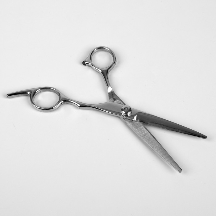 Ножницы парикмахерские с упором, лезвие 6,5 см, цвет серебряный 
