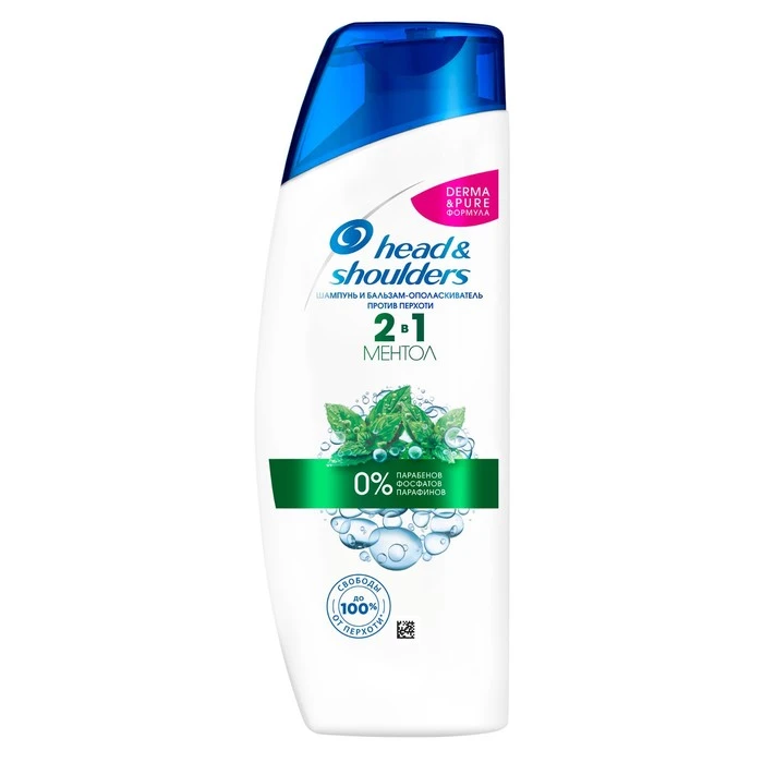 Шампунь от перхоти Head & Shoulders  2 в 1 Ментол освежающий, 200 мл  - фото 2
