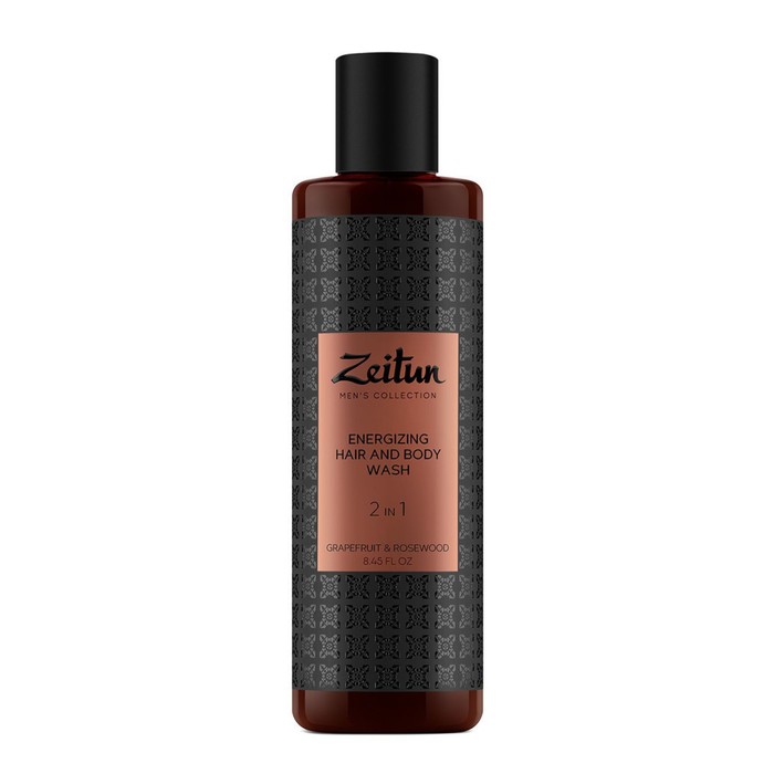 Очищающий гель для волос и тела, мужской Zeitun, 2 в 1, с грейпфрутом и розовым деревом, 250 мл 