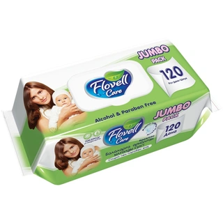 Влажные салфетки Flovell Care Classic Jumbo 120шт Green