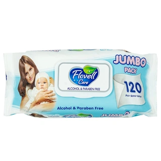 Влажные салфетки Flovell Care Classic Jumbo 120шт Blue - фото 2