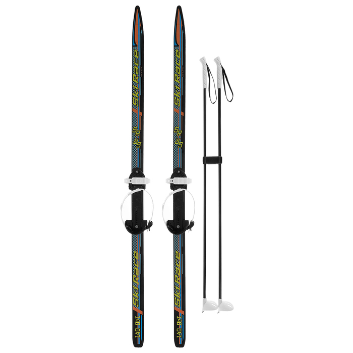 Лыжи подростковые «Ski Race» с палками, 130/100 см, цвета МИКС 