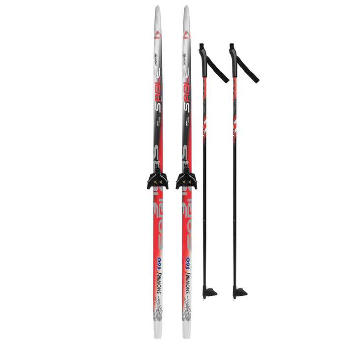 Комплект лыжный БРЕНД ЦСТ Step 160/120 (+/-5 см), крепление 0075 мм, цвет МИКС 