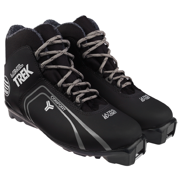 Ботинки лыжные TREK Level 4 SNS ИК, цвет чёрный, лого серый, размер 44 