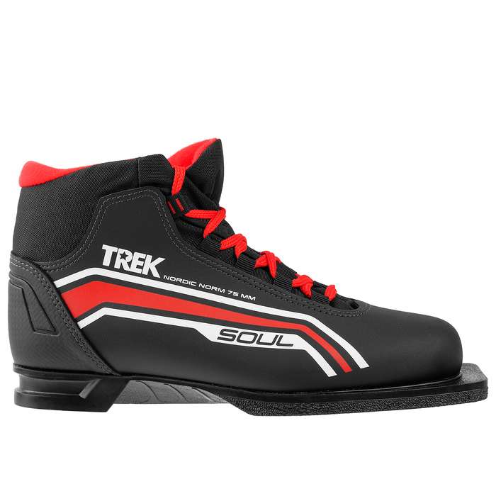 Ботинки лыжные ТРЕК Soul НК NN75 (чёрный, лого красный), размер 43 
