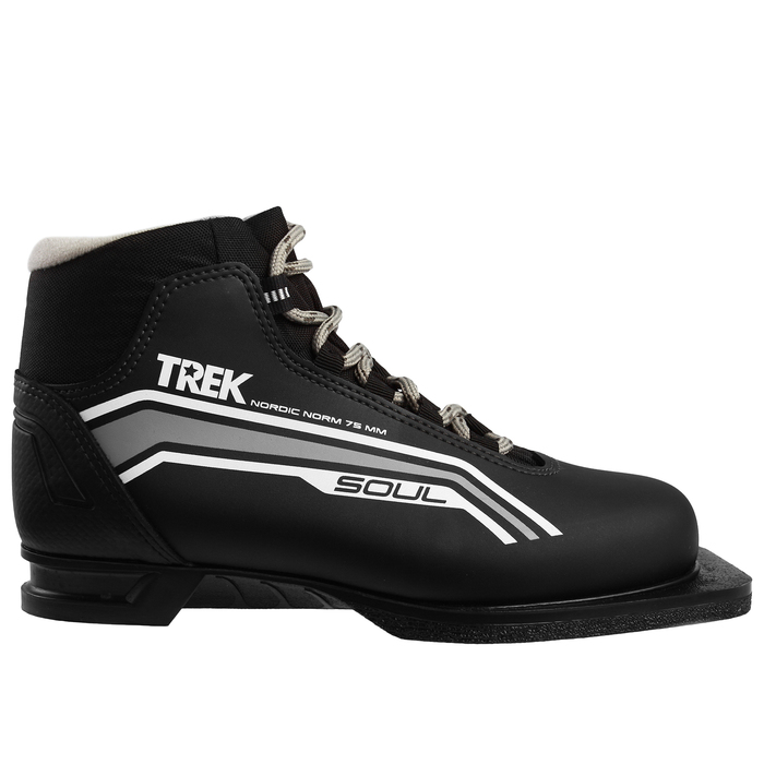 Ботинки лыжные TREK Soul NN75 ИК, цвет чёрный, лого серый, размер 35 