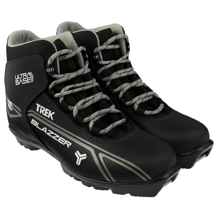 Ботинки лыжные TREK Blazzer NNN ИК, цвет чёрный, лого серый, размер 45 