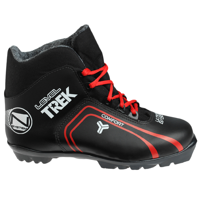 Ботинки лыжные TREK Level 2 NNN ИК, цвет чёрный, лого красный, размер 37 