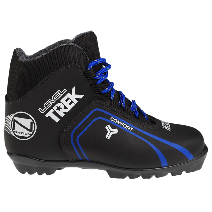 Ботинки лыжные TREK Level 3 NNN ИК, цвет чёрный, лого синий, размер 38 