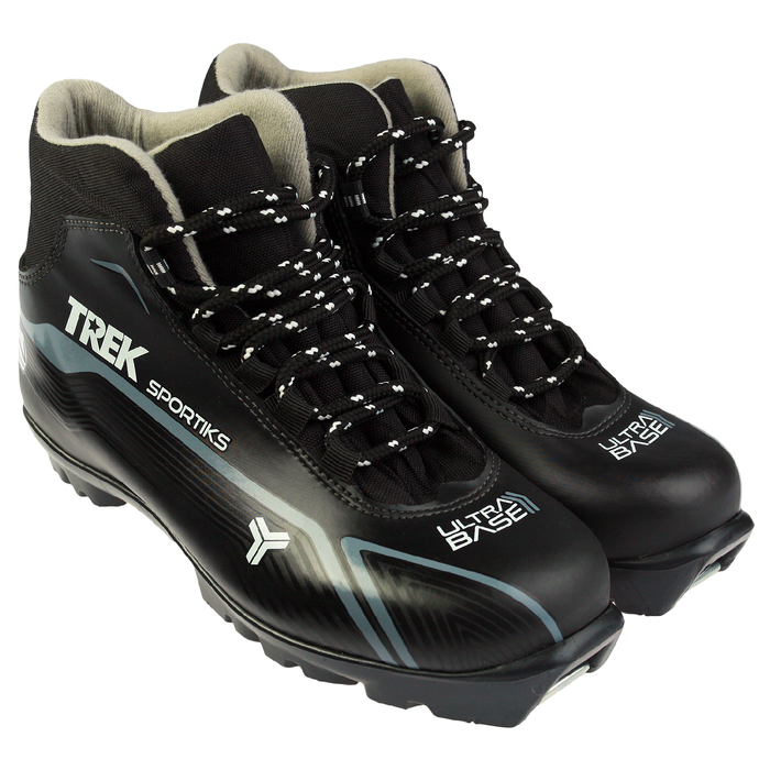 Ботинки лыжные TREK Sportiks NNN ИК, цвет чёрный, лого серый, размер 37 