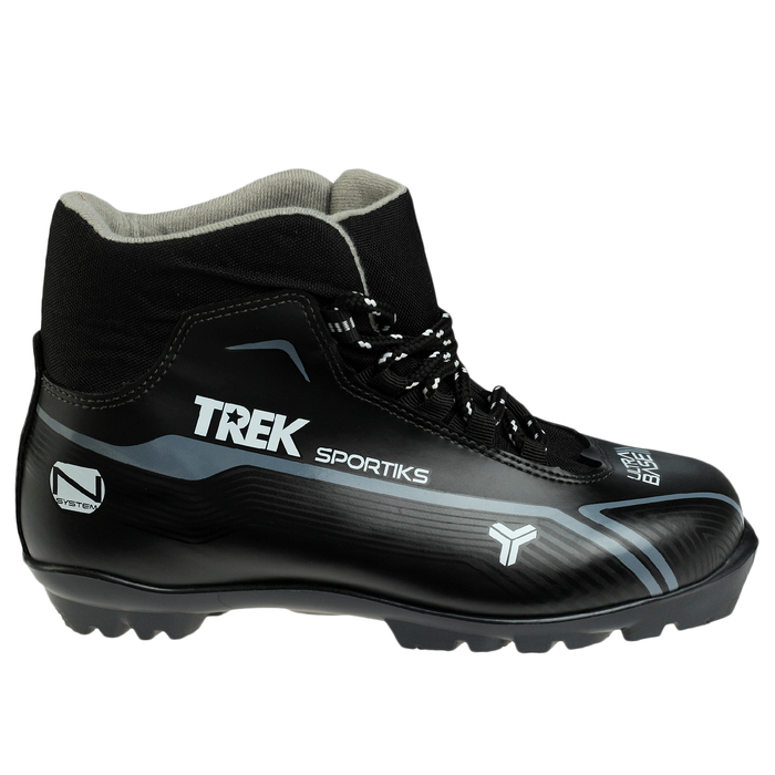Ботинки лыжные TREK Sportiks NNN ИК, цвет чёрный, лого серый, размер 42 