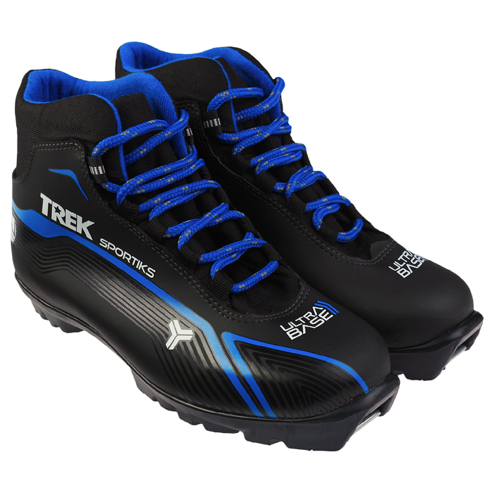 Ботинки лыжные TREK Sportiks NNN ИК, цвет чёрный, лого синий, размер 38 
