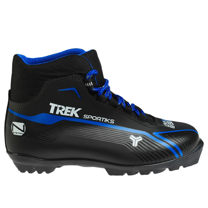 Ботинки лыжные TREK Sportiks NNN ИК, цвет чёрный, лого синий, размер 46 