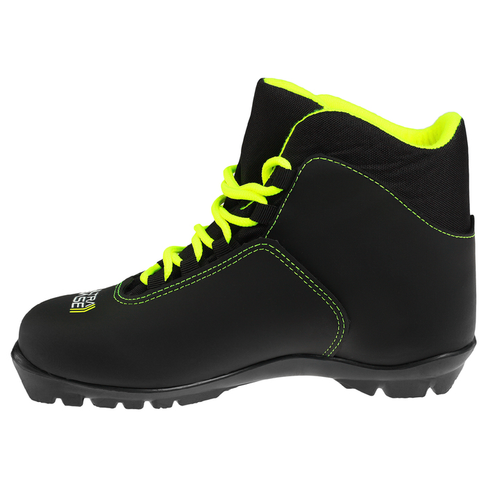 Ботинки лыжные TREK Omni 1 NNN ИК, цвет чёрный, лого лайм неон, размер 39 