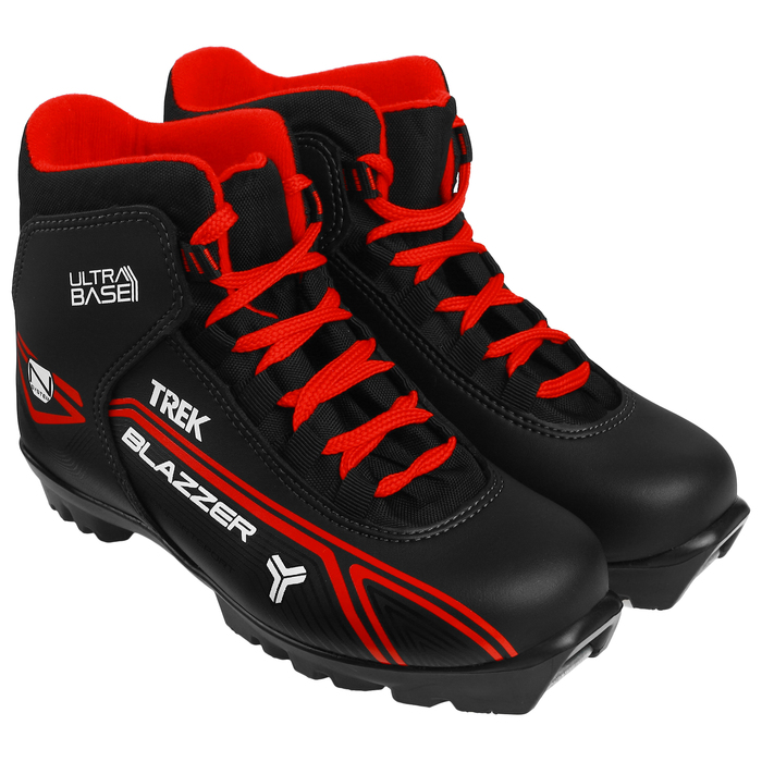 Ботинки лыжные TREK Blazzer NNN ИК, цвет чёрный, лого красный, размер 42 