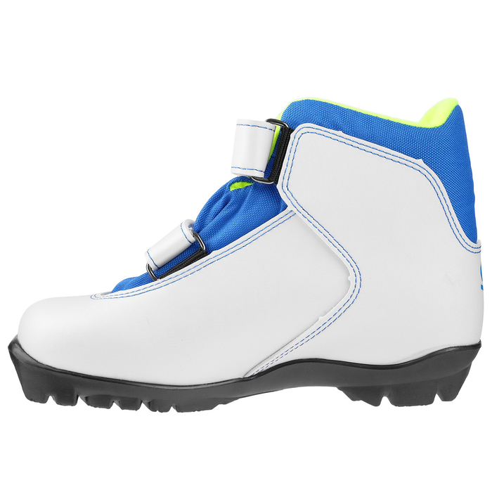 Ботинки лыжные TREK Snowrock NNN 2 ремня, цвет белый, лого синий, размер 31 