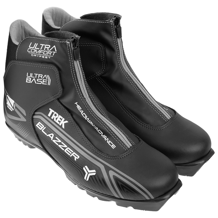 Ботинки лыжные TREK Blazzer Comfort NNN ИК, цвет чёрный, лого серый, размер 45 