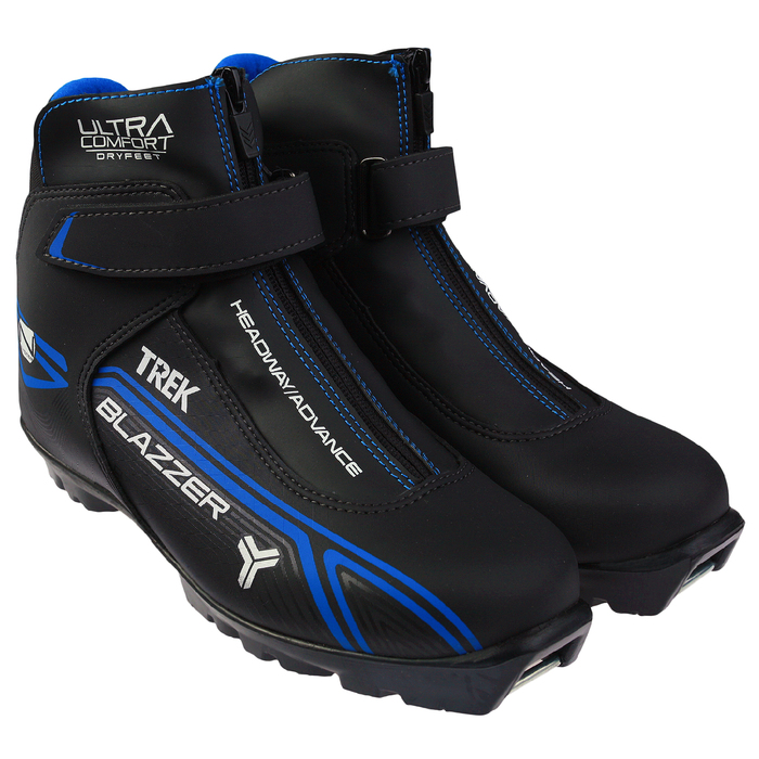 Ботинки лыжные TREK Blazzer Control 3 NNN ИК, цвет чёрный, лого синий, размер 38 