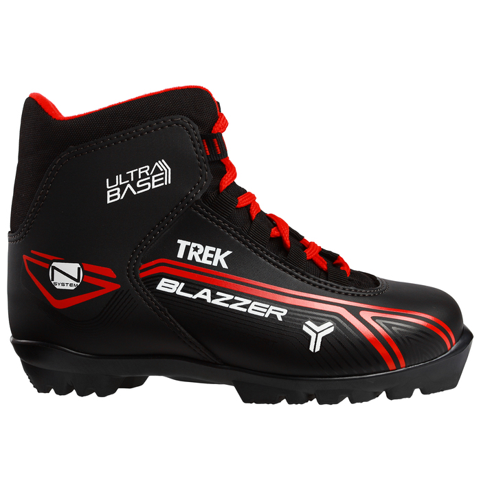 Ботинки лыжные TREK Blazzer NNN ИК, цвет чёрный, лого красный, размер 45 