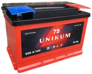 Аккумулятор Unikum 6СТ 75Ah -/+ 