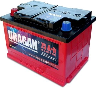 Аккумулятор Uragan R п.п. NEW 6СТ-75 АПЗ 