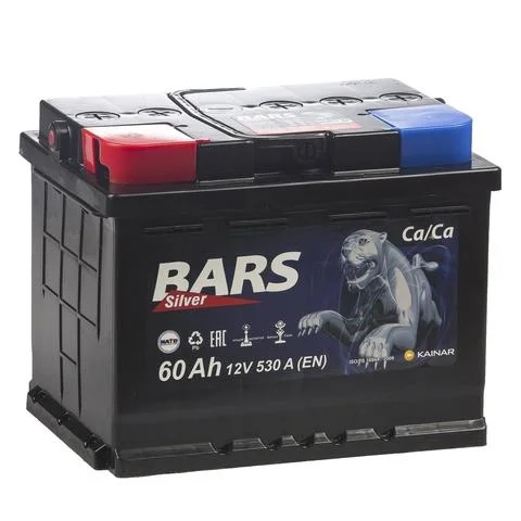 Аккумулятор Bars Silver 60Аh прямая полярность слева+ 