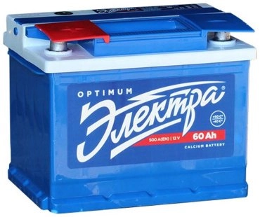 Аккумулятор Электра 6СТ-60Ah -/+ 